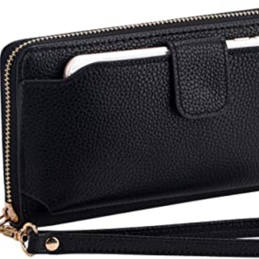 Women Wristlet Wallet with Cell Phone Holder Zip Around Handbag